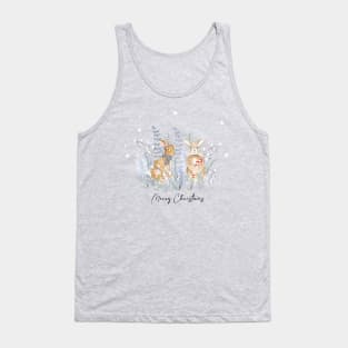 Merry christmas bunnies in the snow Tank Top